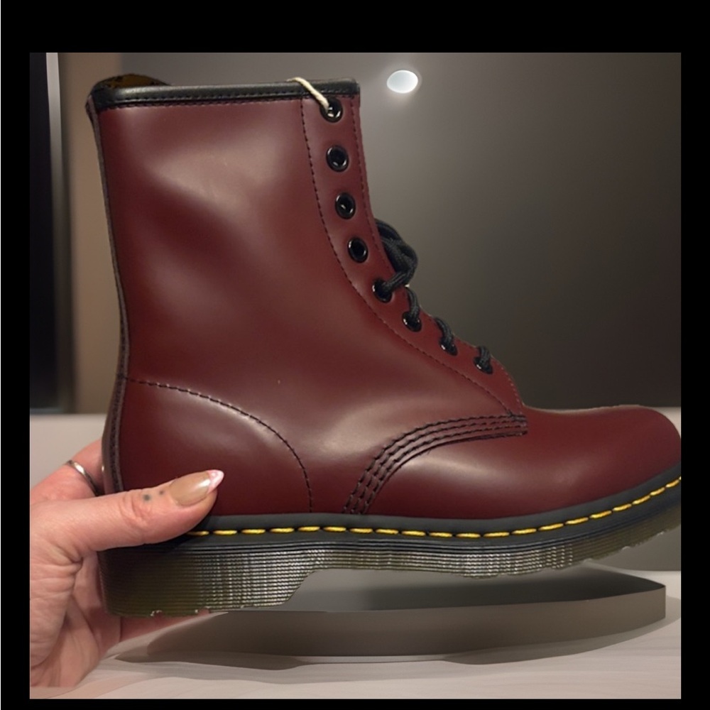 Dr. Martens Cherry Leather Lace-Up Boots